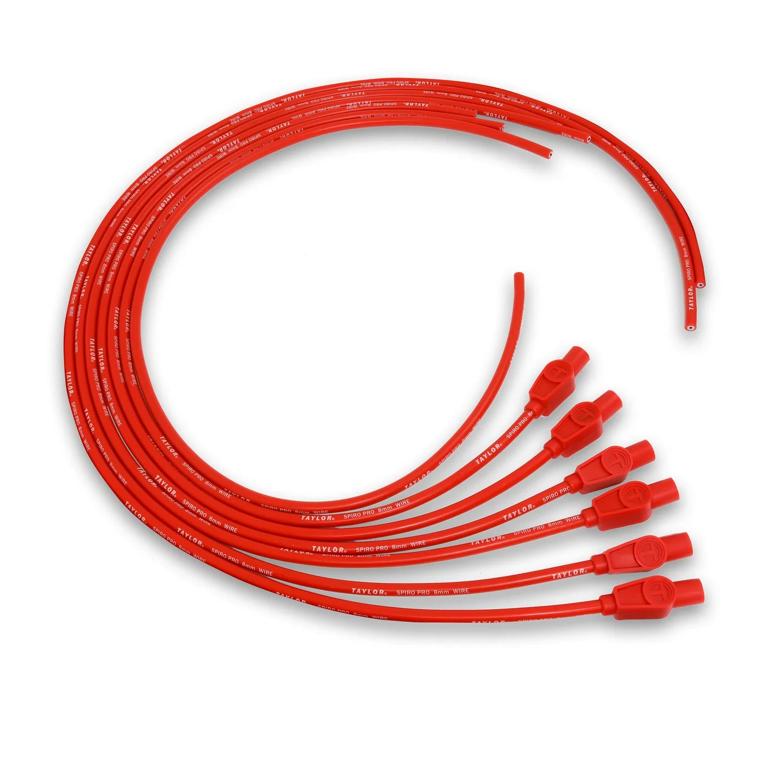 Spark Plug Wire Set Universal 8mm Silicone Spiro Pro 180_ 350 ohm_ft Red 73245
